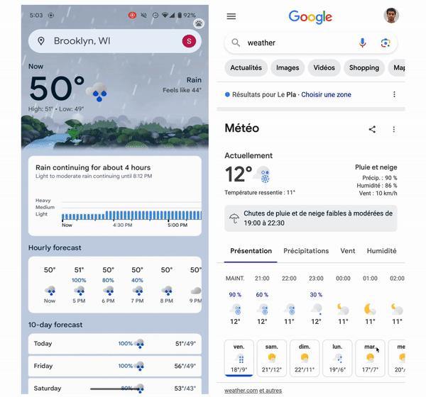 Weather API mobile view