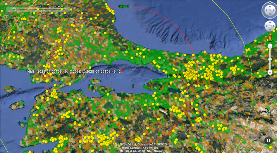 Aerial view of earthquake detection
