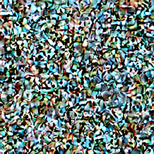 Animation showing multicolored digital noise evolving and shifting through the iterative diffusion denoising process.