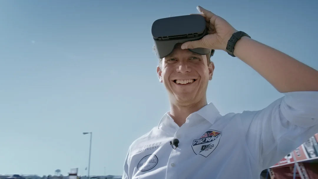 A person smiling while using Daydream View