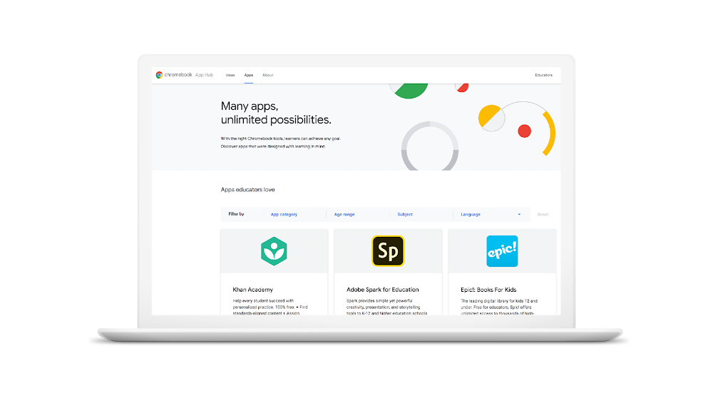Apps on the Chromebook App Hub