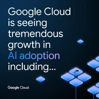 Google Cloud is seeing tremendous growth in AI adoption including...