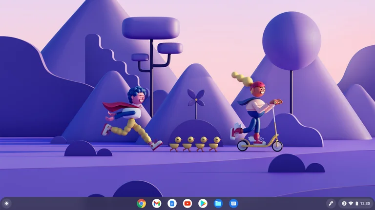 Wallpaper featuring clay-like creatures playing outside.