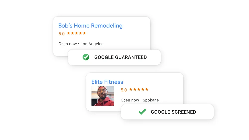 Google Local Services Ads Home services and professional services - local businesses with badge of trust stands out