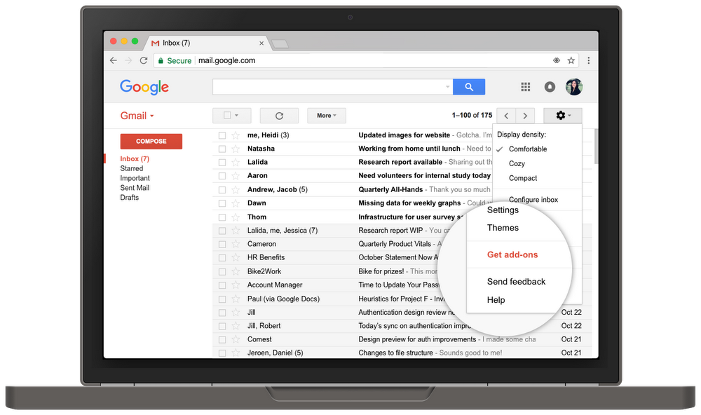 how to make enter gmail client fit on one screen