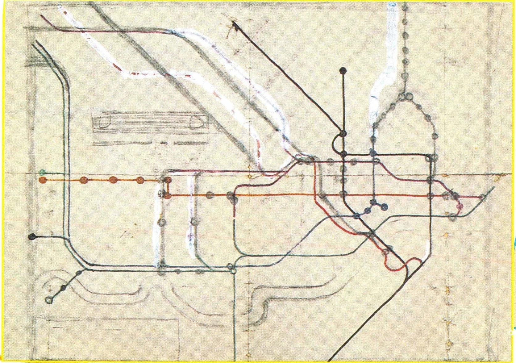 Harry Beck's sketch for the Underground map, 1931