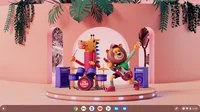 Wallpaper featuring clay-like creatures playing in a band.