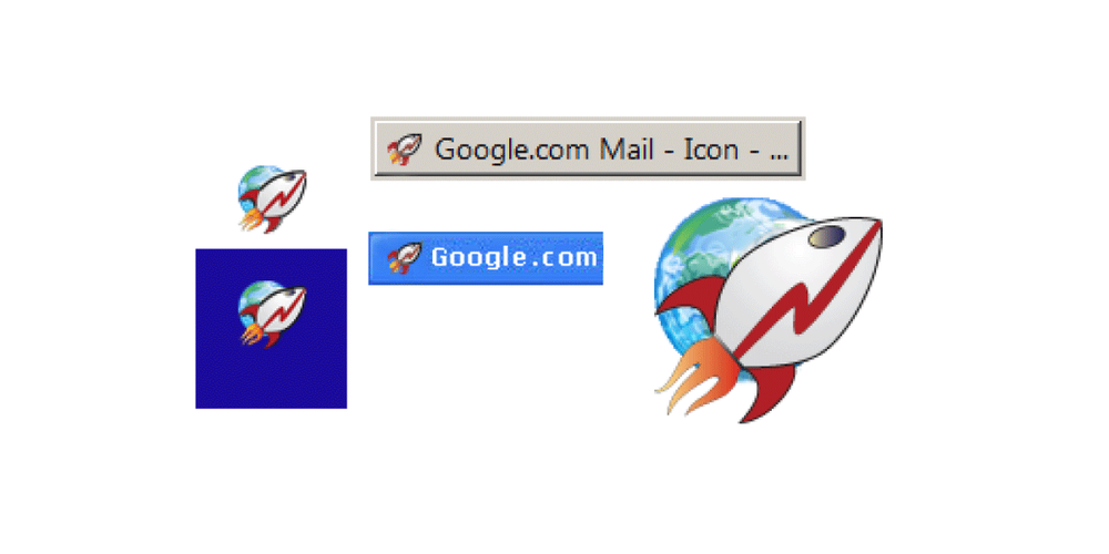 Image of a rocket ship, which was the early iteration of the Chrome icon