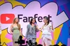 Three YouTube Creators presenting at YouTube Fanfest