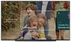 TV screen showing a photo of three kids as the background, with a rectangle square overlay naming the location.