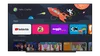 The homescreen for a Google TV kids profile showing a row of apps, above a row of the watchlist