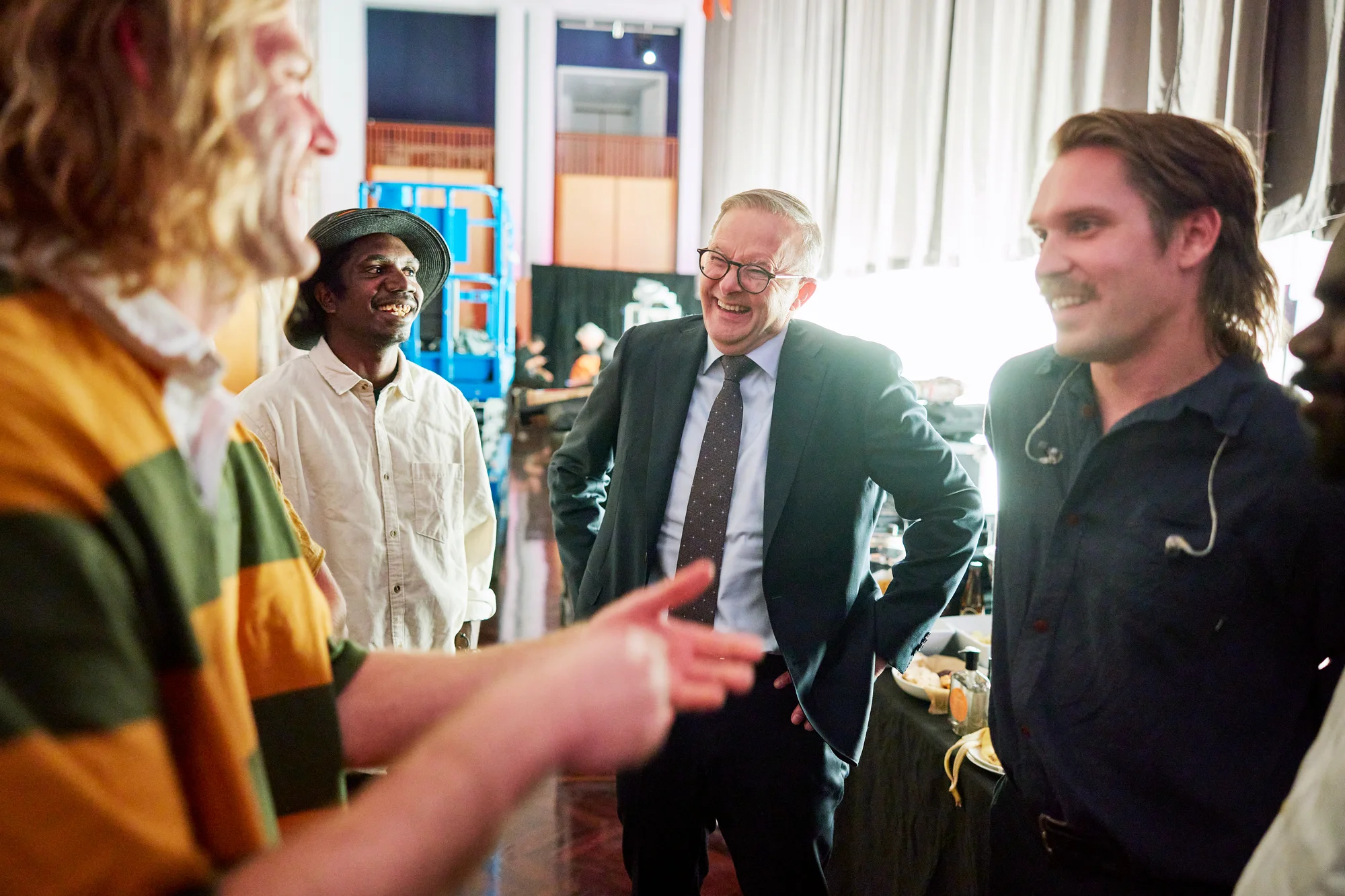 Prime Minister Anthony Albanese meets with the band King Stingray