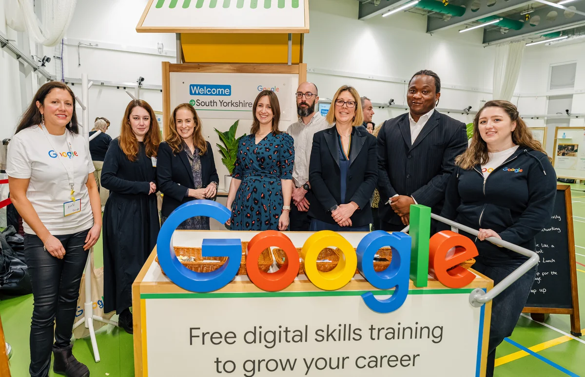 A photograph of the Google team and partners