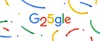 An illustration of the Google logo with "25" in the place of the two Os, surrounded by confetti.