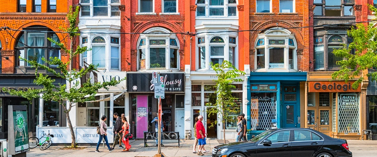 Storefronts on a street