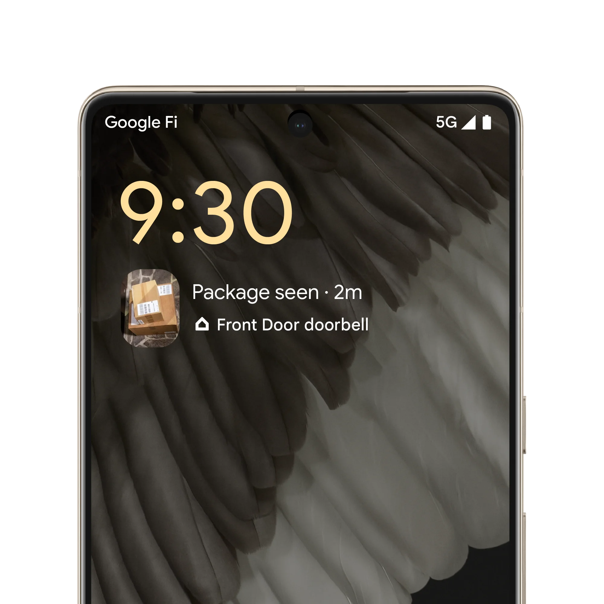 Image of a smartphone alerting of a package delivery