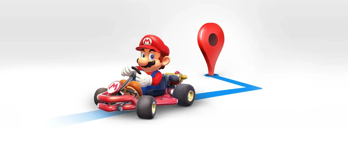 Mario Kart のマリオを示すイラスト画像。