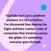Quote from Sophie Jayne about YouTube and sharing content and finding community.