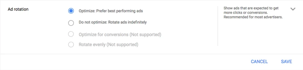 Google Search Ads- Ad Rotation Feature