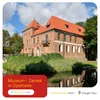 Wizerunek Muzeum - Zamek w Oporowie. Na karcie tytułowej widnieje napis: „Muzeum – Zamek w Oporowie”. Poniżej pasek ocen 5 gwiazdek, wskazujący średni wynik 4,7 i otrzymane recenzje 6421.