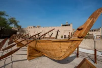 A picture of a wooden boat in the Al Fahidi District