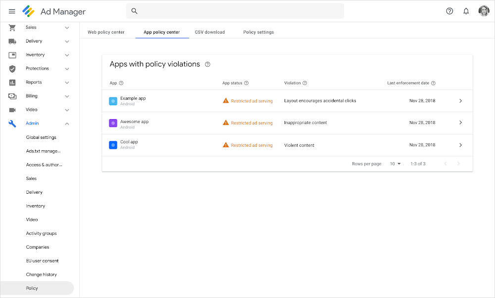 App Policy Center