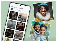 UI of Art Selfie 2 feature shows art inspired styles and remixed selfies