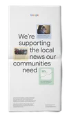 An example of a local ad campaign that says 'we're supporting the local news our communities need.'