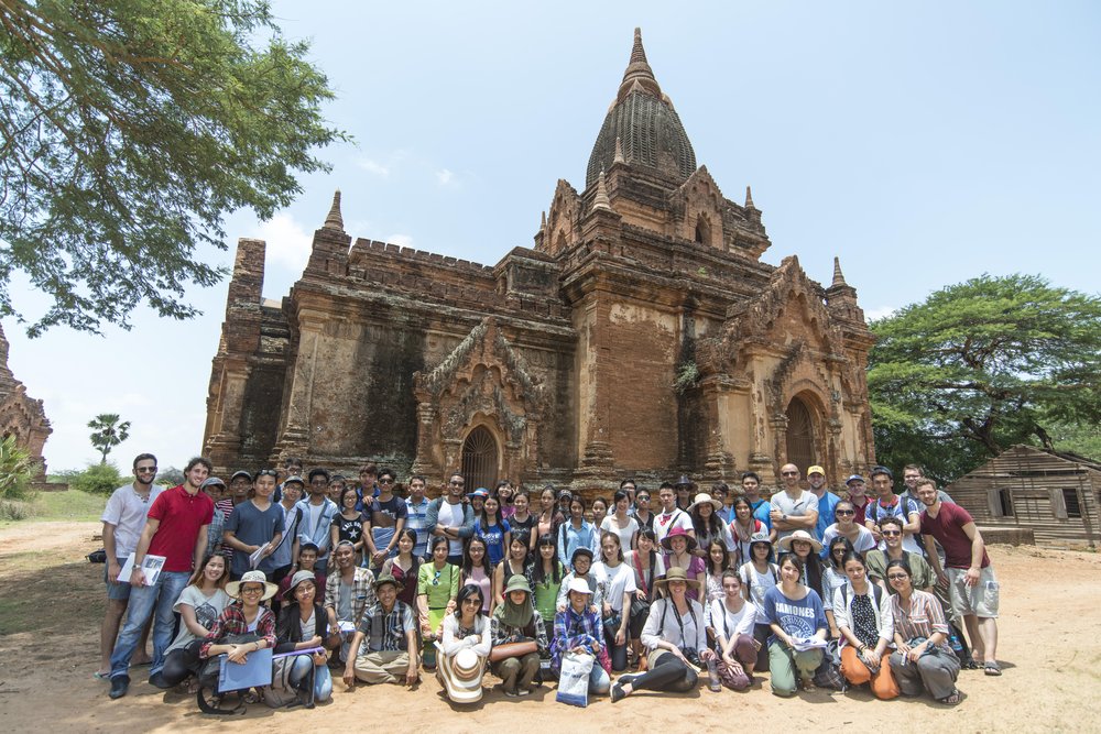 Members of CyArk, Myanmar's Department of Archaeology, Carleton University and Yangon Technological University during a 3D documentation workshop at Bagan, 2016.