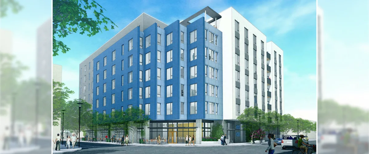 A rendering of Mainline North, an affordable apartment community in Santa Clara.