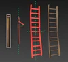 A ladder model in varying stages of completion.