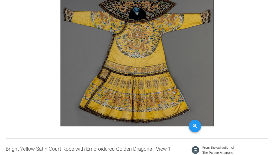 Bright Yellow Satin Court Robe with Embroidered Golden Dragons - View 1