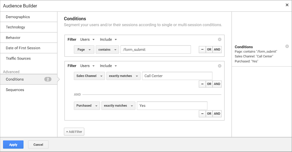 Build a custom audience in Analytics 360 that you can then share to Google Ads or Display & Video 360.