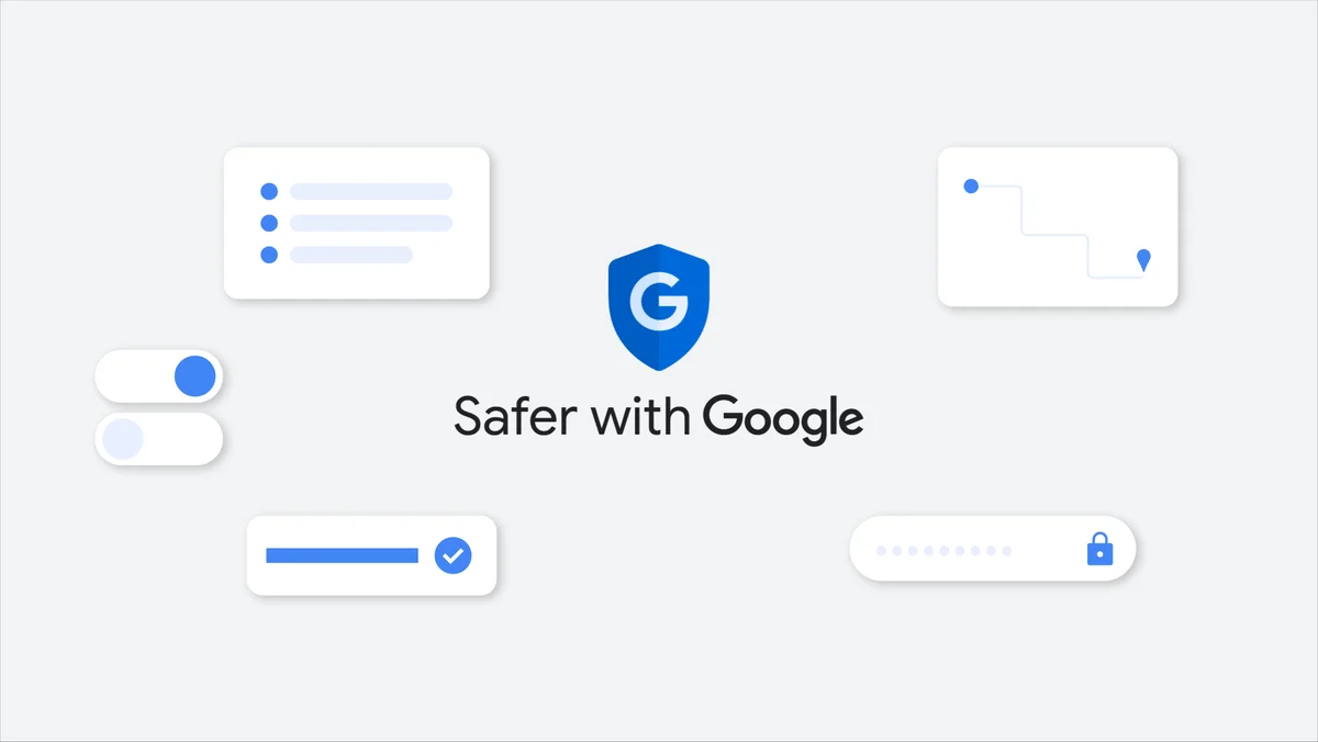 Ein Bild mit dem Schriftzug "Safer with Google"