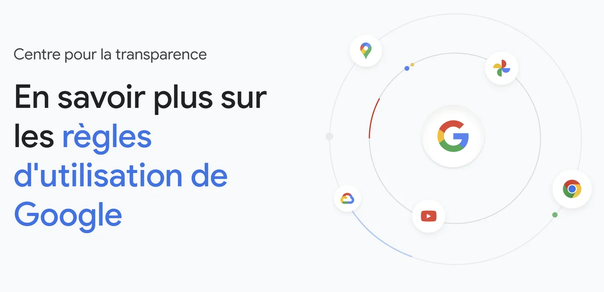 Page d'accueil du Centre pour la Transparence de Google