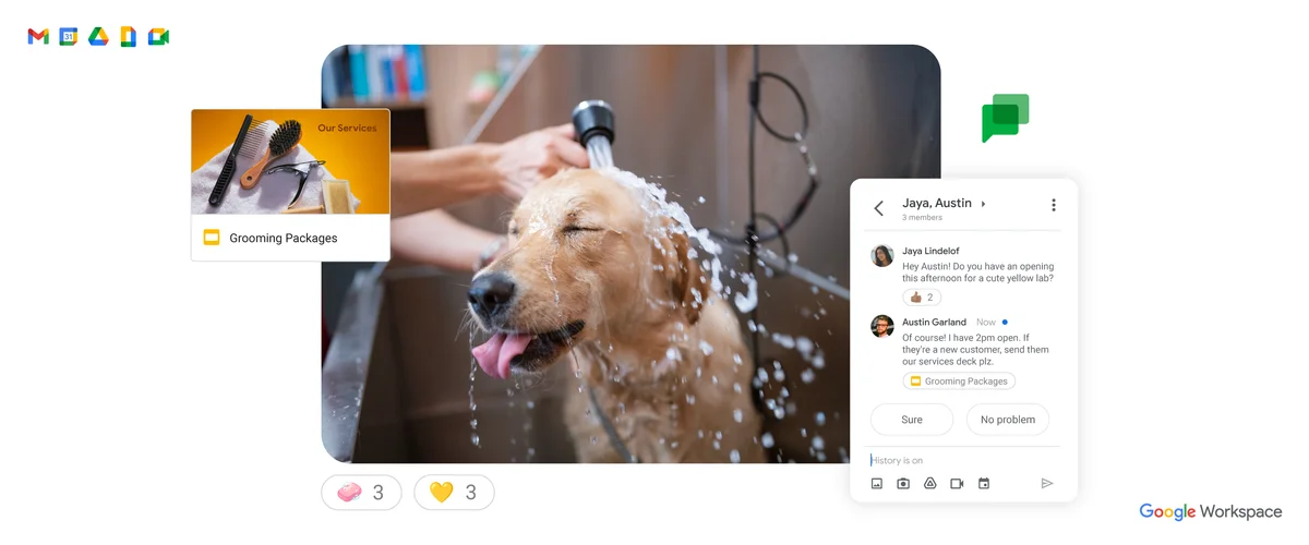 An image of a dog being washed as part of a pet grooming small business.