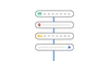 A stack of four pill-shaped boxes represent elements of the Chrome browser user interface. The top box contains a credit card icon representing saved payments, the second box contains a location icon representing a saved address, the third box contains a key icon representing a saved password, and the fourth box contains a star icon representing a saved website