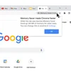 In the right corner of the Chrome address bar, an alert says: “Memory Saver is on.” Another notification says: “Memory Saver made Chrome faster. While this tab was inactive Memory Saver freed up to 148 MB of memory for other tasks. You can change this at anytime in Settings.”