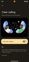 Image of how to turn on clear calling in your Pixel’s settings