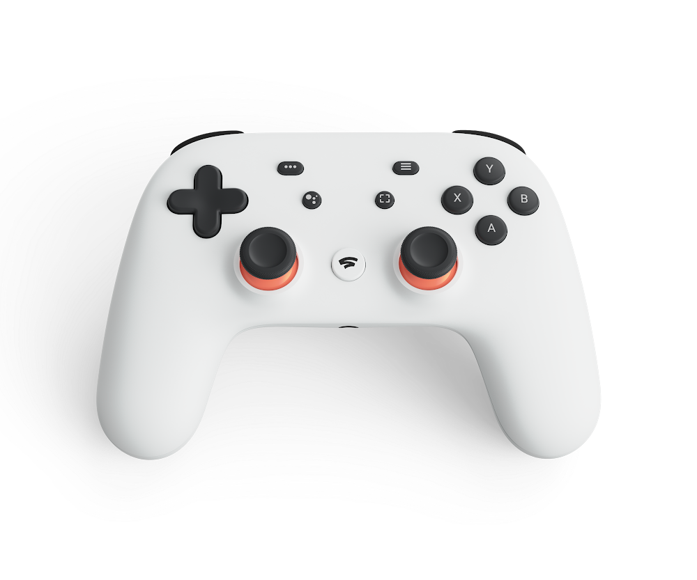 Ein Stadia Controller in der Farbe weiß