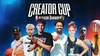 A game poster with various creators in basketball uniforms for the NBA Creator Cup