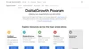 A graphic summarizing the key parts of the Google News Initiative’s Digital Growth Program, including audience development, reader revenue, data and product.