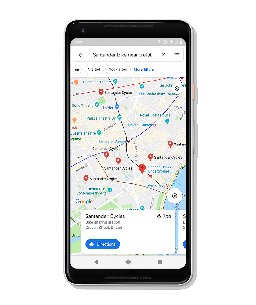 google maps bike share
