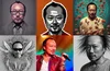 Multiple illustrations of an Asian man in different artistic styles