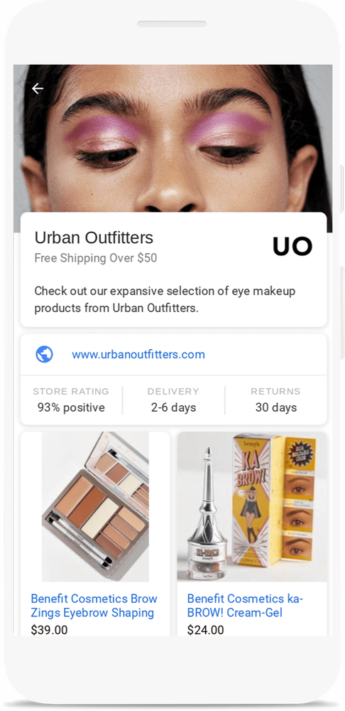 Urban Outfitters Showcase Shopping ad for beauty