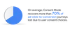 Blue pie chart stating: On average, Consent Mode recovers more than 70% of ad-click-to-conversion journeys lost due to user consent choices.