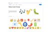 A Google Fonts page for Noto Color Emoji shows multiple emoji options, including musical notes, a saxophone and a bug. Text on the page says Noto Color Emoji is an open source font that has you covered for all your emoji needs, including support for the latest Unicode emoji specification (15.1).