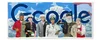 Google Doodle for Veteran’s Day, featuring six veterans standing in front of the Google logo wearing a variety of military uniforms.