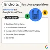 Les destinations les plus populaires à Montréal selon le nombre de clics sur Street View.