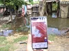 Flood forecasting UI on phone at real-world location